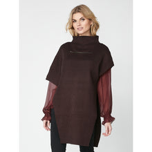 Afbeelding in Gallery-weergave laden, Rina Poncho knit 7772-65 wine mix
